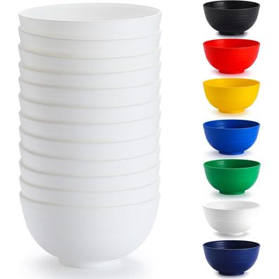 Berglander Weiße Kunststoff Schalen Set, 12 Stück, 750ml - Ideal für Ramen
