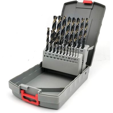 Nortools 19tlg HSS M2 Turbobohrer DIN338 mit Dreiecksschaft, 1-10 mm x 0,5 mm