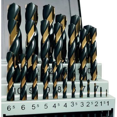 Nortools Metallbohrer Set 25-tlg HSS M2 Turbobohrer Spiralbohrersatz für