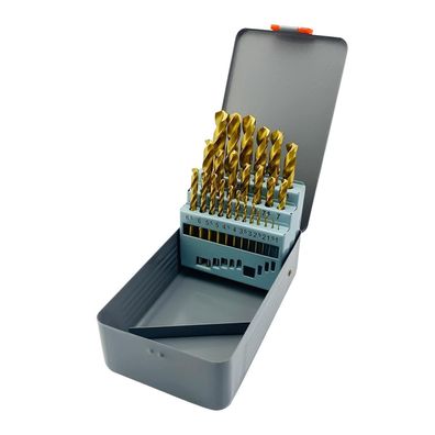 Nortools HSS TiN Bohrer Set, vollg, DIN338, 25-teilig, 1.0-13 mm
