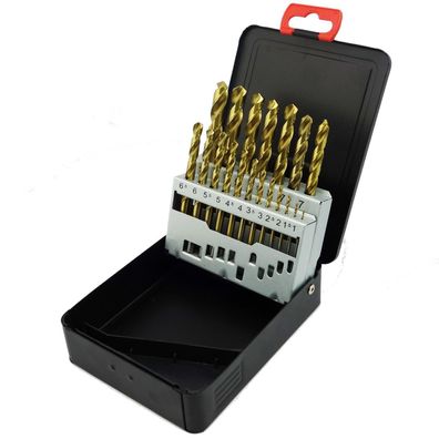 Nortools HSS Titan beschichtete Bohrer, 19-teilig, 1.0-10.0 mm, mit