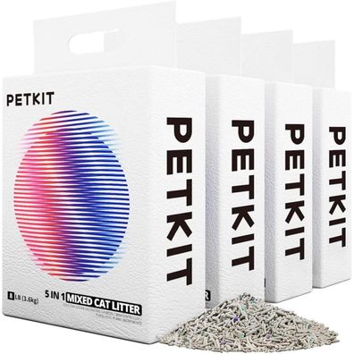 PETKIT 5in1 Gemischtes Katzenstreu, Spülbar, Geruchsfrei, Aktivkohle, Extrem