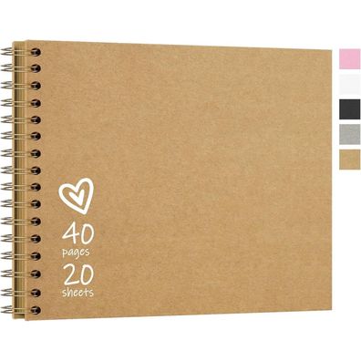 Vienrose DIY Fotoalbum zum Selbstgestalten, 28,5 x 20,5 cm, Khaki, Hardcover