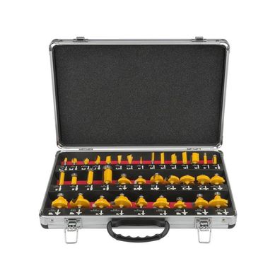 Hoteche Fräser Set für Oberfräsen, 35-teilig, 6mm Schaft, für Holzbearbeitung
