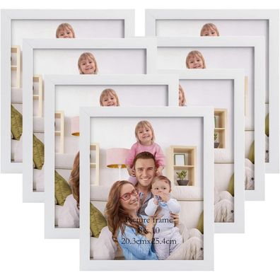 Giftgarden 7er Bilderrahmen Set 20x25 cm für Fotos und Bilder, Weiß, Wand- oder