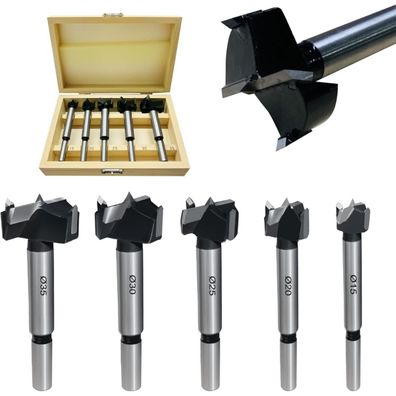 Nortools Forstner Bohrer Set 5-teilig (15-35 mm) aus Kohlenstoffstahl für