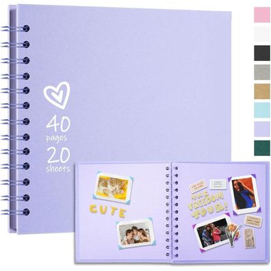 Vienrose DIY Fotoalbum zum Selbstgestalten, 20,5x20,5 cm, Hardcover Kraftpapier