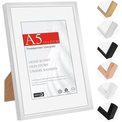 Himeetime Bilderrahmen A5 (14,8x21cm) Silber Aluminium mit bruchsicherem