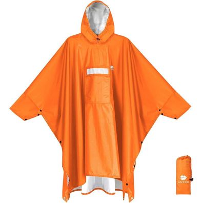 ANYOO Leichter Wasserdichter Regenponcho mit Ärmeln, Belüftet, Mehrzweck