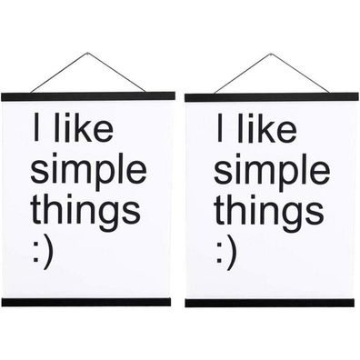 Sanauto Magnetische Posterleiste aus Holz, 28cm, Schwarz (2er Pack) - Einfache