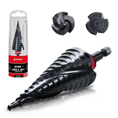 EZARC Stufenbohrer Ø4-32mm HSS Kobalt Pro TiAIN Kegelbohrer für Metall