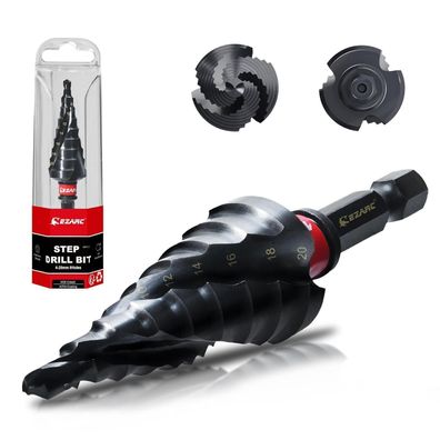EZARC Stufenbohrer Ø4-20mm HSS Kobalt Pro AlTiN Kegelbohrer für Metall