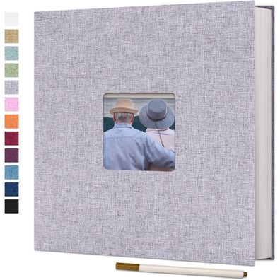 Vienrose Selbstklebendes Fotoalbum Groß Leinen 33x32cm mit 60 Seiten für 300