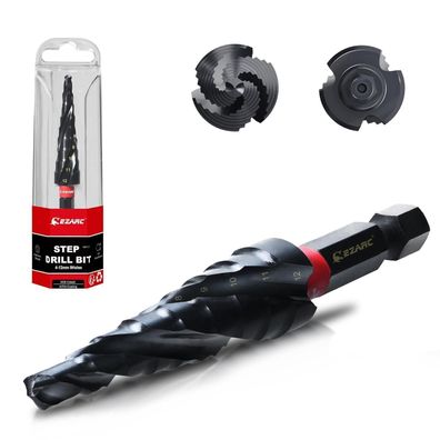 EZARC Stufenbohrer Ø4-12mm HSS Kobalt Pro TiAIN Kegelbohrer für Metall