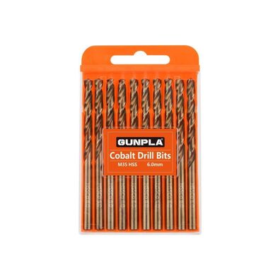 Gunpla M35 HSS Cobalt Spiralbohrer Set, 10-teilig, 6mm für Edelstahl
