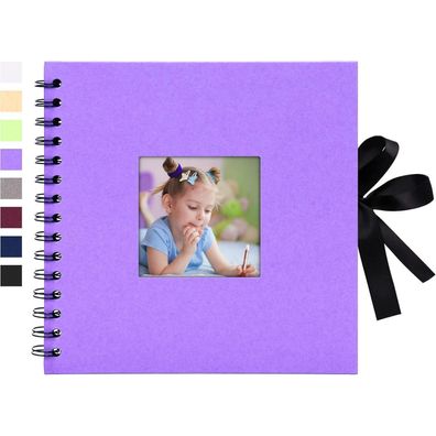 Vienrose Scrapbook Album 20,5x20,5 cm, DIY Fotobuch mit 40 schwarzen Seiten für