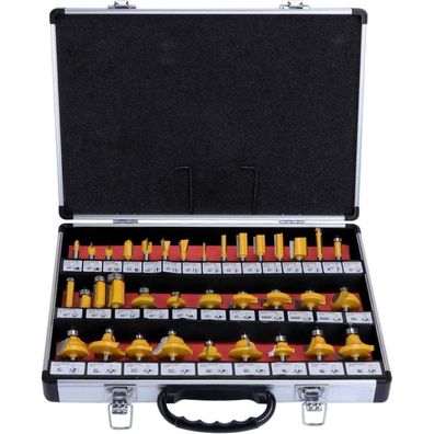 WiMas Fräser-Set, 35-teilig, Hartmetall-bestückt, 6.35mm Schaft für