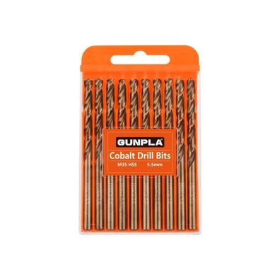 Gunpla M35 HSS Cobalt Spiralbohrer Set, 10-teilig, 5.5mm, für Edelstahl