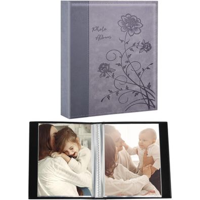 Miaikoe Kleines Fotoalbum 10x15 cm, 2er-Pack, Grau - Perfekt für 50 Fotos pro