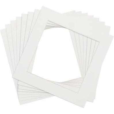 Anhow 8er Passepartout Karton Beige 20x20 cm Außen / 14x14 cm Innen, 1,5 mm