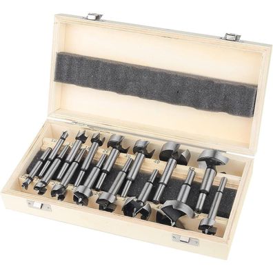 HPHOPE Forstnerbohrer Set 15-teilig für Holz Ø10-50mm mit Aufbewahrungskoffer