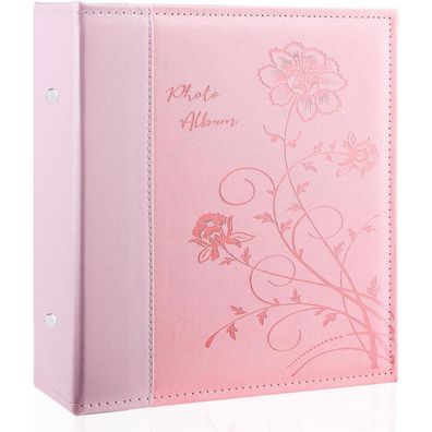 Miaikoe Fotoalbum 10x15 cm, 400 Fotos, Leder-Cover, Rosa - Große Kapazität für