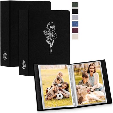 Lanpn Fotoalbum 13x18 cm, 2er Pack, Leinen-Einsteckalbum für 200