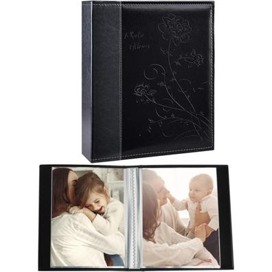Miaikoe Fotoalbum 10x15 cm, 2er-Pack, 52 vertikale Bilder pro Packung, Schwarz