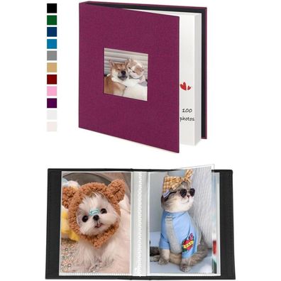 Miaikoe Fotoalbum 10x15 cm, 2er-Pack, Leinen-Einband, 50 Taschen pro Album