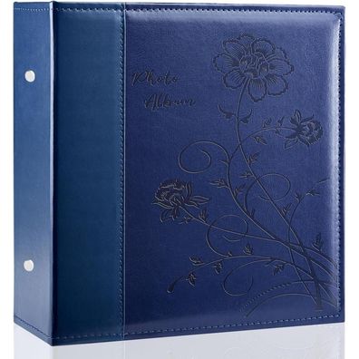 Miaikoe Fotoalbum 10x15 cm, Extra große Kapazität Leder Cover, Blau, für 1000