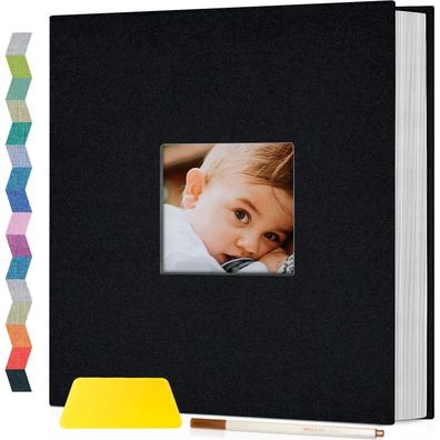 Popotop Selbstklebendes Fotoalbum mit Sichtfenster, DIY Scrapbook