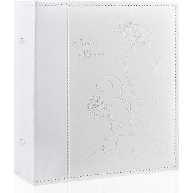 Miaikoe Fotoalbum 10x15 Cover, 400 Fotos, Weiß - Große Kapazität in Lederoptik