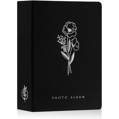 Lanpn Fotoalbum 13x18 cm, 200 Bilder, Leinen-Einband, Schwarz