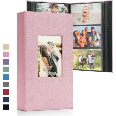DazSpirit Fotoalbum 10x15 cm zum Einstecken, Leinen-Fotobuch mit 300 Taschen
