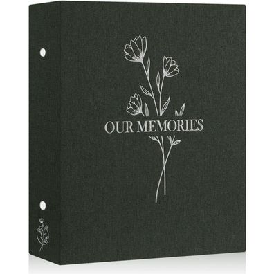 Lanpn Fotoalbum 10x15 Leinen OUR Memories Einsteckalbum für 400 Hochformat