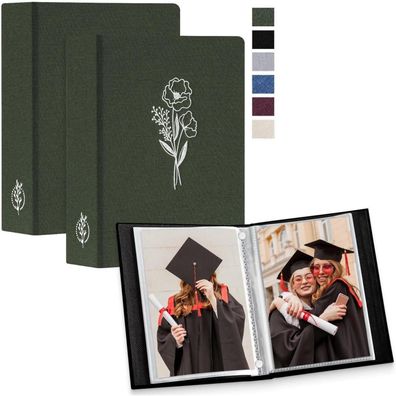 Lanpn Fotoalbum 13x18 cm, 2er Pack (200 Fotos gesamt), Leinen-Einsteckalbum für