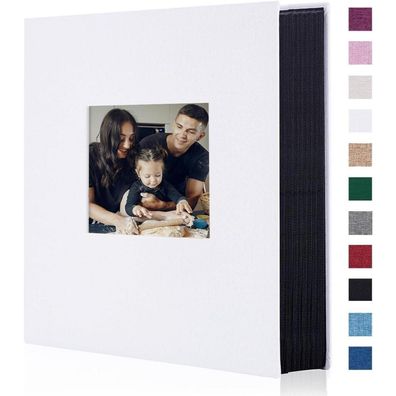Miaikoe Leinen Fotoalbum für 400 Fotos 10x15cm, Weiß - Stilvolles Hardcover mit
