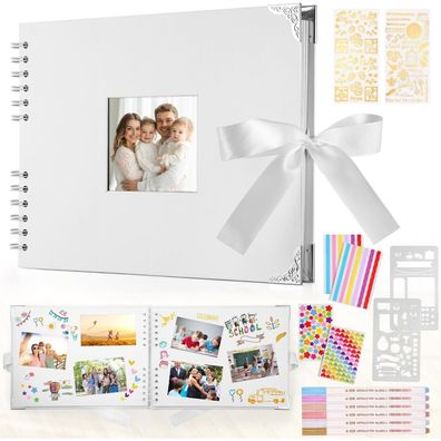 DazSpirit Fotoalbum zum Selbstgestalten, Schwarz, 29,5 x 21cm, 80 Seiten, inkl