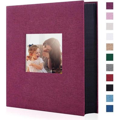 Miaikoe Fotoalbum 10x15 cm, Leinen Hardcover, Violett, 400 Fotos