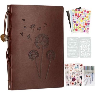 YILEEY Fotoalbum zum Selbstgestalten, Scrapbook mit schwarzen Seiten Lederoptik