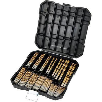 99-teiliges Metallbohrer-Set, 1,5-10 mm, titanbeschichtet, HSS, 135° Spitze für