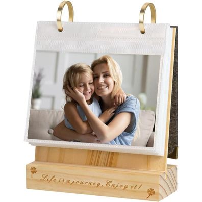 Zeeyuan Holz Schreibtisch Fotoalbum Einsteckalbum 10x15 für 60 Bilder