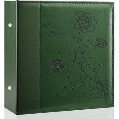 Miaikoe Fotoalbum 10x15 cm, Dunkelgrün - Extra große Kapazität für 600 Fotos