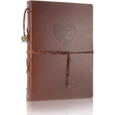 ThxMadam Scrapbook Fotoalbum Groß 27,5x20,5CM - DIY Gästebuch in Lederoptik