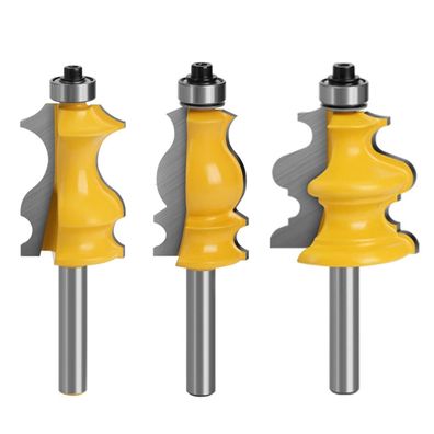 Choonjin 3er Oberfräse Fräser Set, 8mm Schaft, Nutfräser für Holzbearbeitung