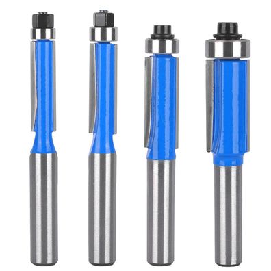 Choonjin 4 Stück Bündigfräser Set 8mm Schaft mit Lagern für Holzbearbeitung