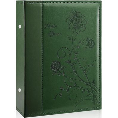 Miaikoe Fotoalbum 10x15 cm, Dunkelgrün - Platz für 300 Fotos im eleganten
