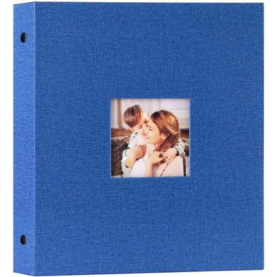Lanpn Fotoalbum 13x18 cm, 200 Fotos, Leinen Einsteckalbum für Querformat, Blau