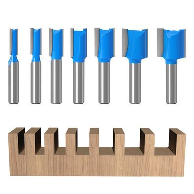 7-teiliges Fräser-Set für Oberfräse, 8mm Schaft, gerade Nutfräser für