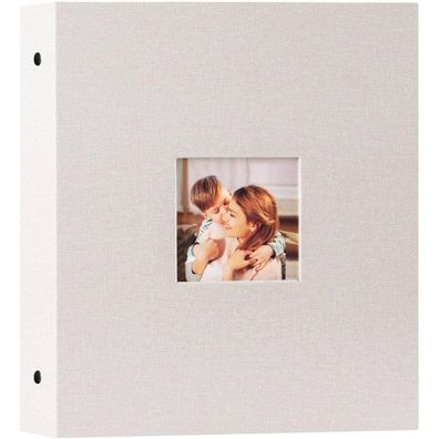 Lanpn Fotoalbum 13x18 cm, 200 Fotos, Leinen Einsteckalbum für Querformat, Beige